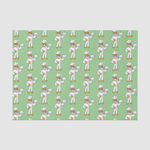 Cute funny tiger chef cartoon illustration  tissue paper