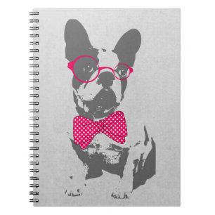 Cute funny trendy vintage animal French bulldog Notebook