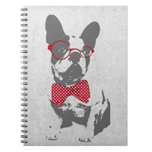Cute funny trendy vintage animal French bulldog Notebook