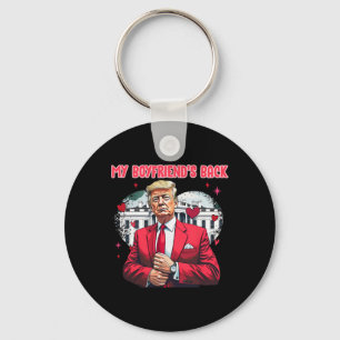 Cute Funny Trump Valentine My Boyfriend's Ck White Key Ring