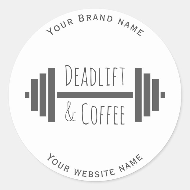 Cute funny Typography coffee & gym sticker (Front)