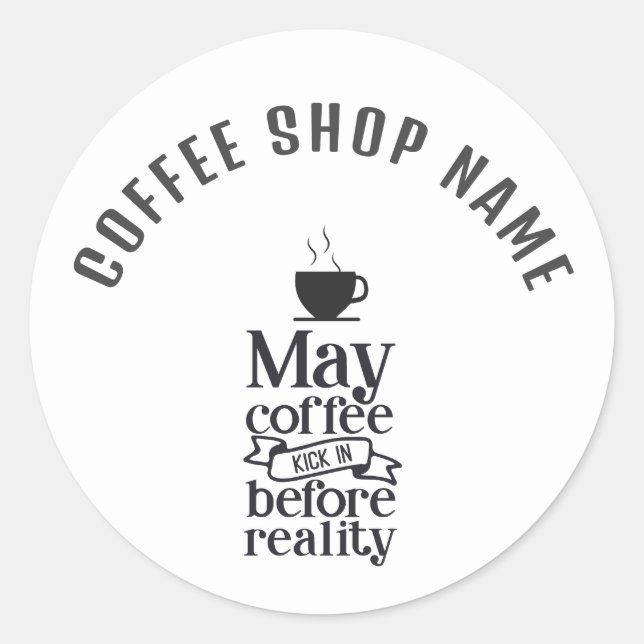 Cute funny Typography coffee sticker (Front)
