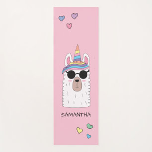 Cute Funny Unicorn Llamacorn Alpaca Llama Yoga Mat