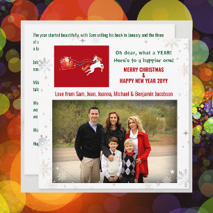 Cute Funny Unicorn Santa Humour Photo Xmas Letter Holiday Card