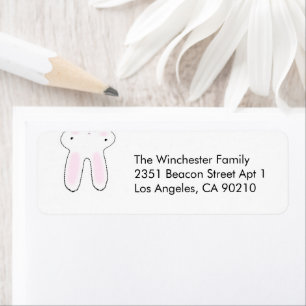 Cute funny upside down Easter bunny white address Return Address Label