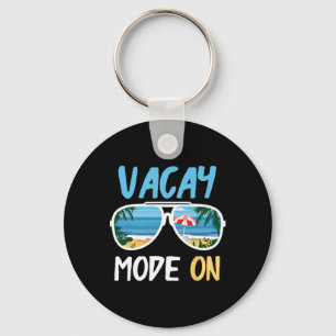 Cute Funny Vacay Mode On Summer Family Vacation Key Ring