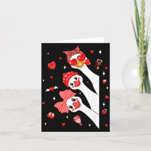 Cute Funny Valentine Silly Gooses Heart Love Match Card