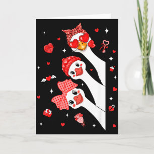 Cute Funny Valentine Silly Gooses Heart Love Match Card