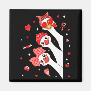 Cute Funny Valentine Silly Gooses Heart Love Match Magnet