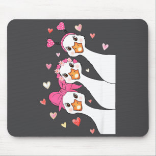 Cute Funny Valentine Silly Gooses Heart Love Match Mouse Pad