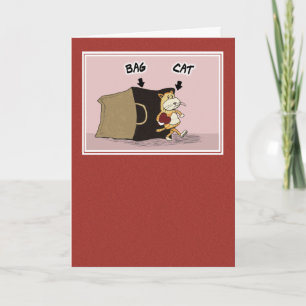 Cute, Funny Valentine's Day: Cat’s Out of the Bag Holiday Card