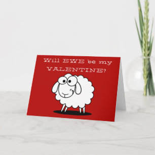 Cute Funny Valentine's Day Sheep Holiday Card