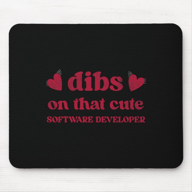 Cute Funny Valentine's Day Software Developer Wome Mouse Pad (Front)