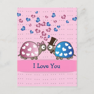 Cute Funny Valentines day Turtles in Love Holiday Postcard