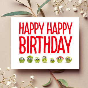 Cute funny vegetable happy birthday foldable card