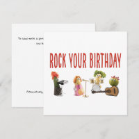 Cute funny vegetable rock your birthday Flat Card