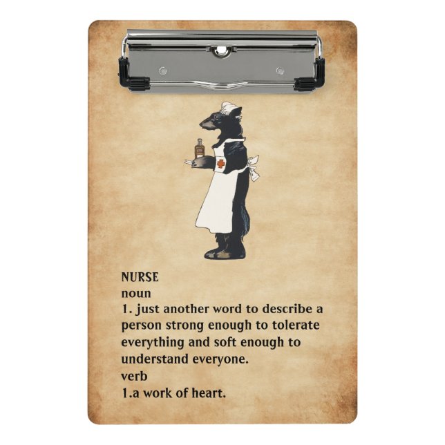 Cute & Funny Vintage Background Nurse   Mini Clipboard (Front)