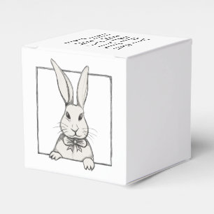 Cute Funny Vintage Bunny Personalised Happy Easter Favour Box