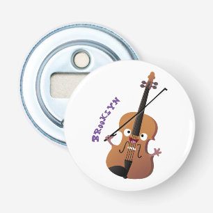 Cute funny violin musical cartoon character bottle opener