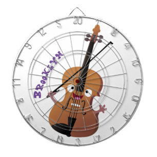 Cute funny violin musical cartoon character dartboard