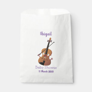 Cute funny violin musical cartoon character favour bag