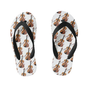 Cute funny violin musical cartoon character  kid's thongs