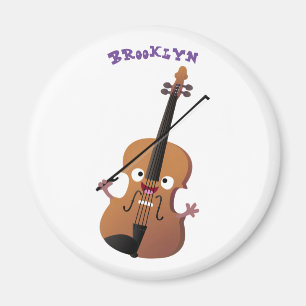 Cute funny violin musical cartoon character magnet