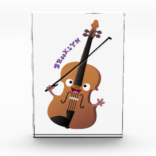 Cute funny violin musical cartoon character photo block