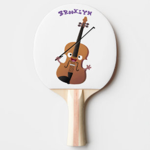 Cute funny violin musical cartoon character ping pong paddle