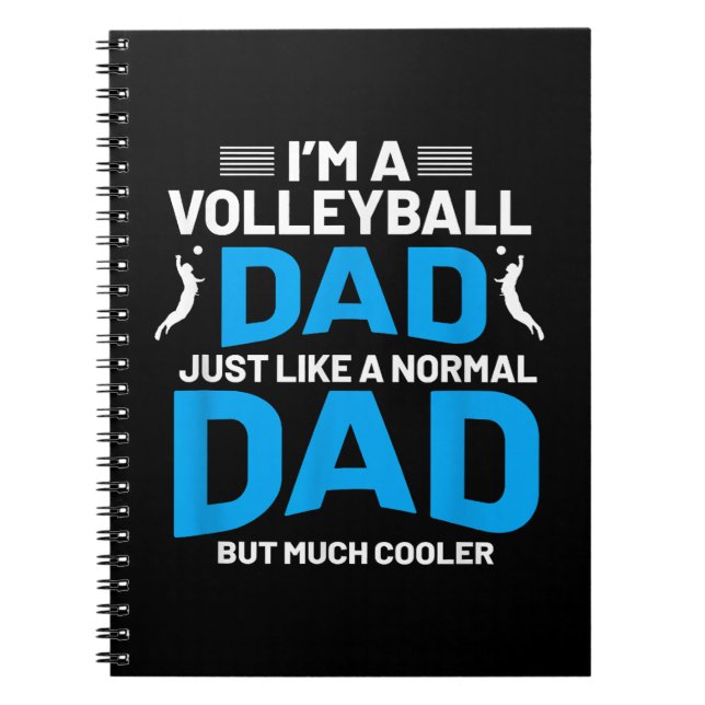 Cute Funny Volleyball Gift For Dads and Men Notebook (Front)