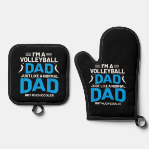 Cute Funny Volleyball Gift For Dads and Men Oven Mitt & Pot Holder Set