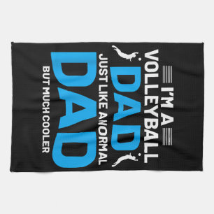 Cute Funny Volleyball Gift For Dads and Men Tea Towel