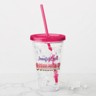 Cute funny watermelon summer humour typography acrylic tumbler