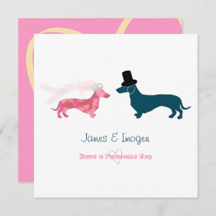 Cute Funny Wedding Dachshund Congratulations Card