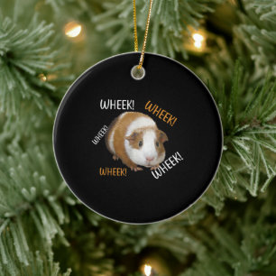 Cute & Funny Wheek - Guinea Pig Owner Cavy Lover Ceramic Ornament