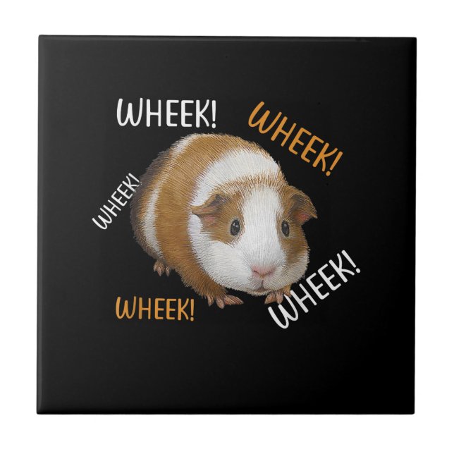 Cute & Funny Wheek - Guinea Pig Owner Cavy Lover Ceramic Tile (Front)