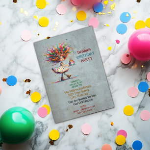 Cute & Funny Whimsical Girl Invitation