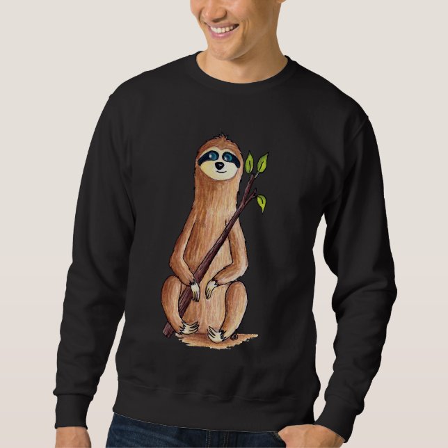 Cute Funny Wildlife Sloth Edmonston Studios Sweatshirt (Front)