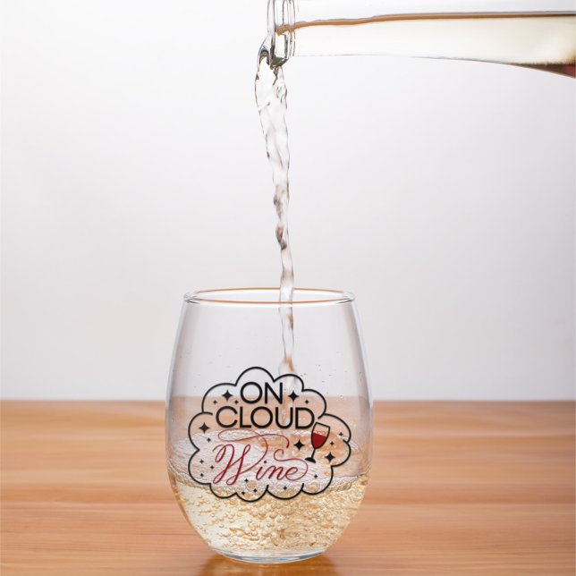 Cute Funny Wine Puns Stemless Wine Glass (Creator Uploaded)