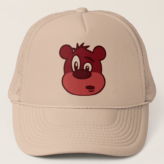 Cute Funny Winking Bear Trucker Hat (Front)