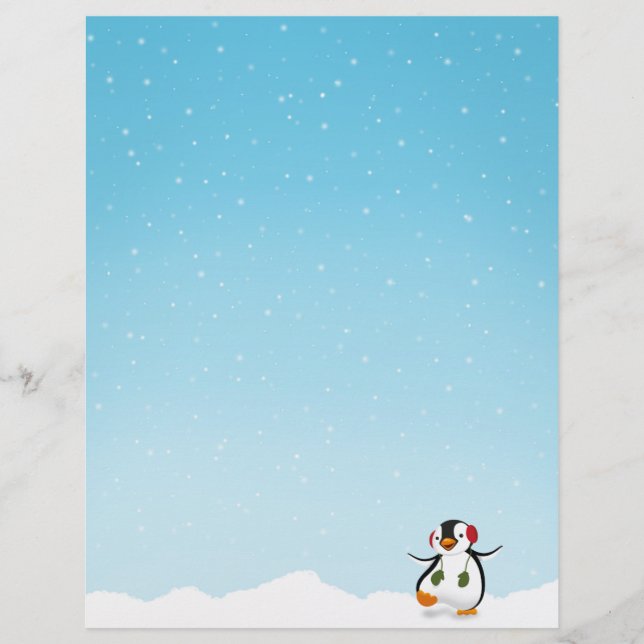 Cute Funny Winter Penguin (Front)
