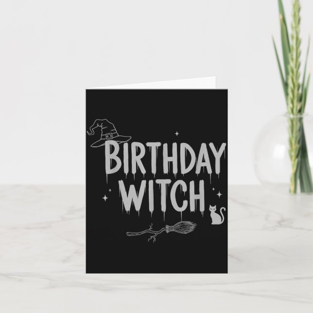 Cute Funny Witch Witchy Birthday Witches Happy Wom Card (Front)
