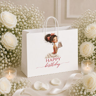 Cute Funny Woman Deep Red Script Birthday gift bag