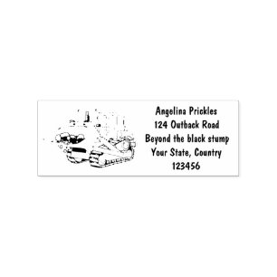 Cute funny yellow bulldozer cartoon character rubber stamp