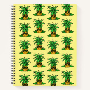 Cute Funny Yellow Sunglasses Pineapple Pattern Notebook