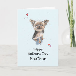 Cute funny Yorkshire Terrier, Yorkie Mother’s day Card