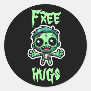 Cute, funny zombie classic round sticker