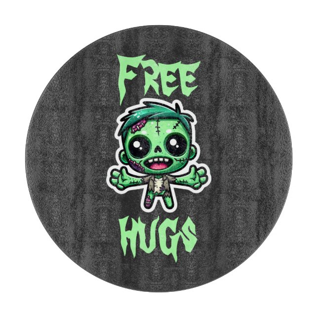 Cute, funny zombie cutting board (Front)