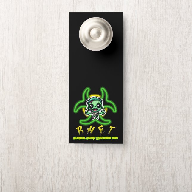 Cute, funny zombie door hanger (On Knob)