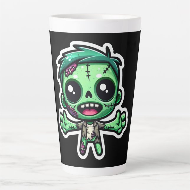 Cute, funny zombie latte mug (Front)